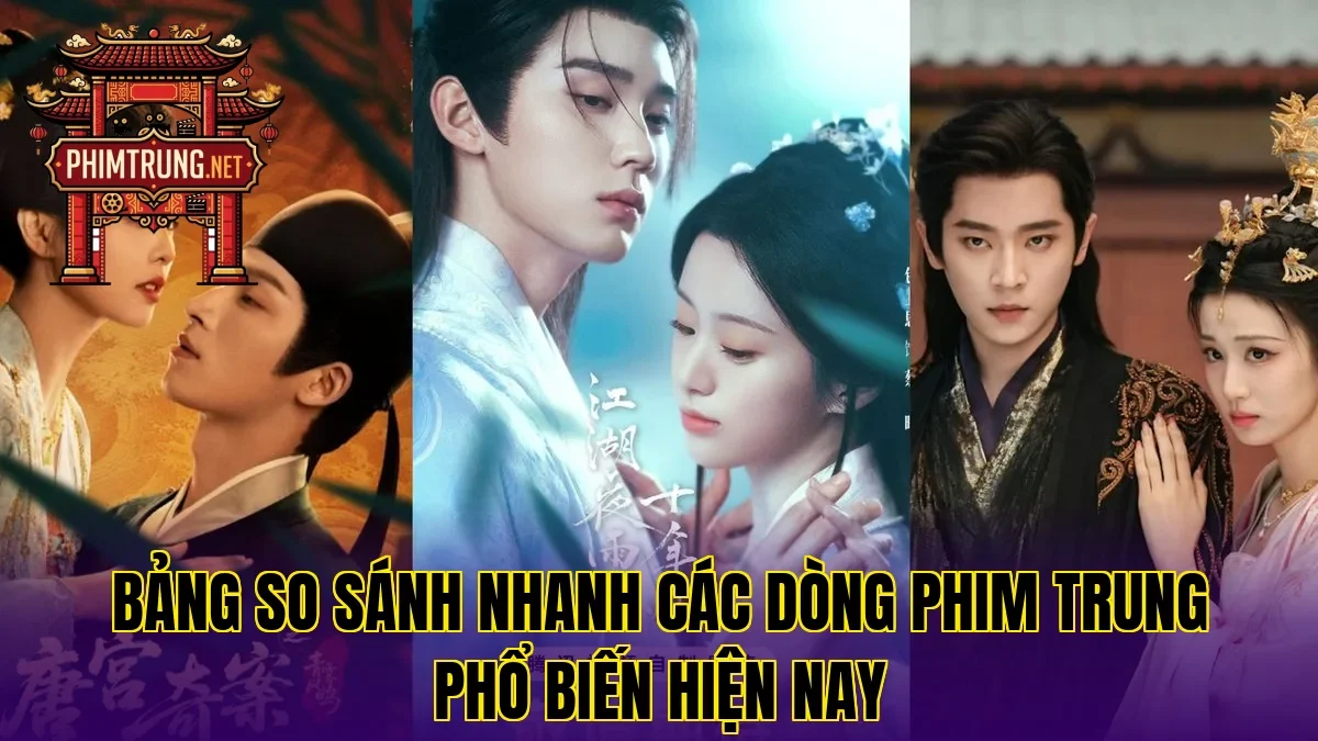Bảng so sánh nhanh các dòng phim Trung phổ biến hiện nay